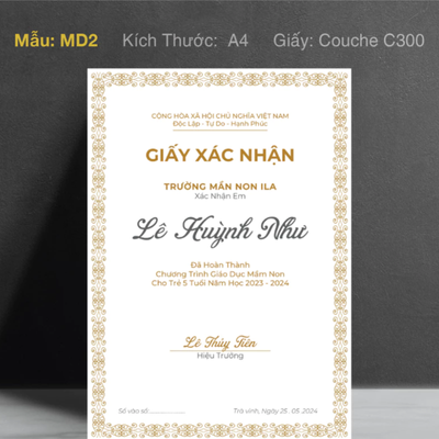 THƯ KHEN - GIẤY KHEN IN THEO YÊU CẦU